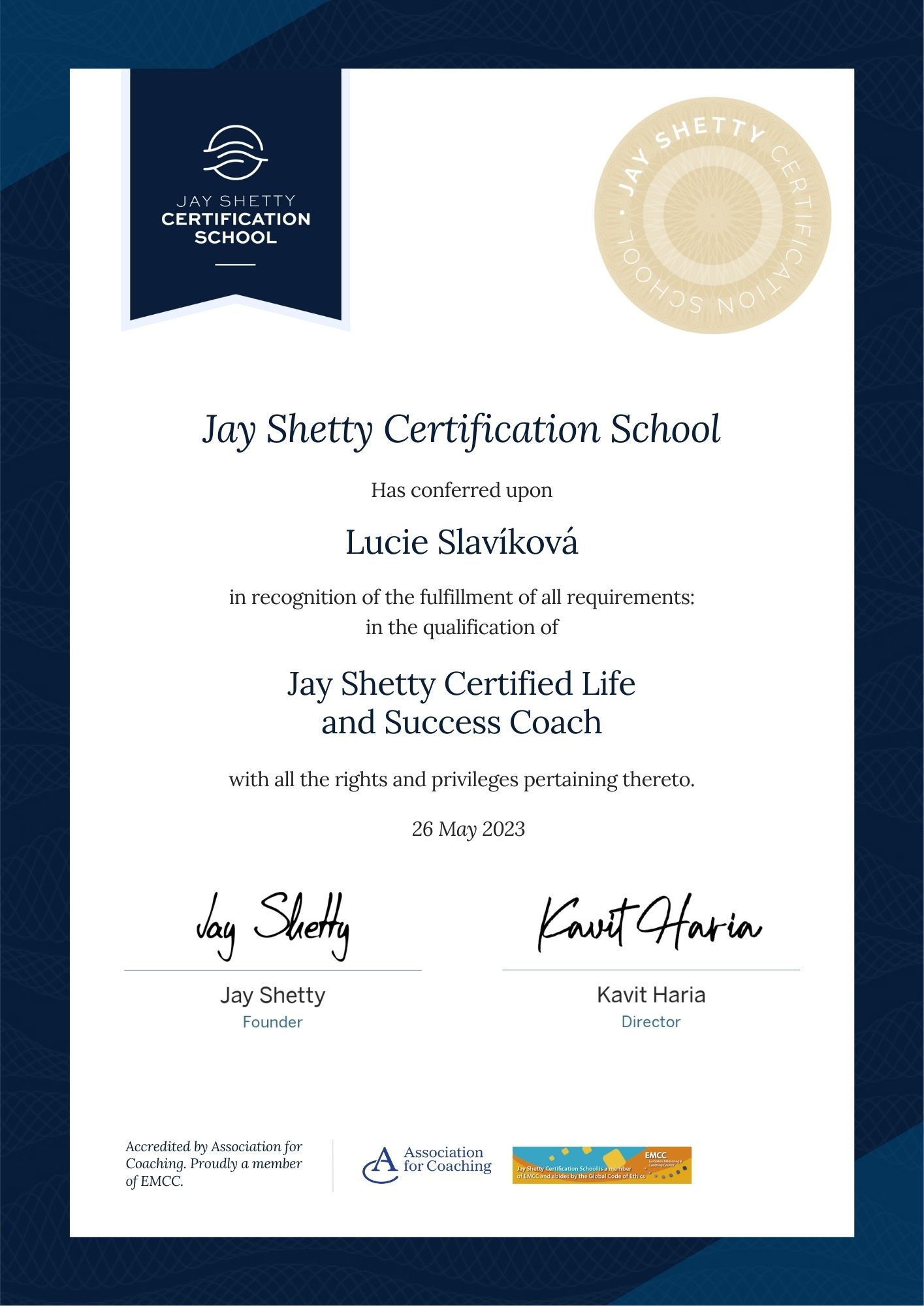 Jay Shetty Certification School - Certified Life and Success Coach